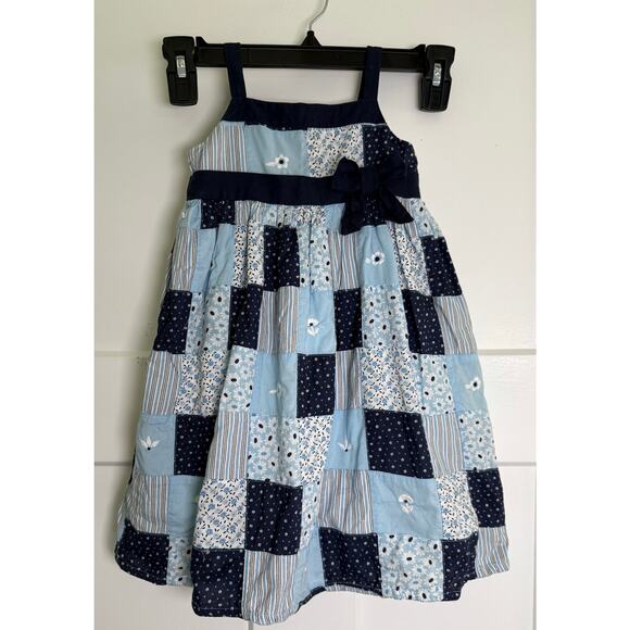 Janie and Jack Blue‎ Skies Floral Patchwork Dress Size 2T - Picture 1 of 10